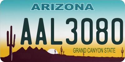 AZ license plate AAL3080