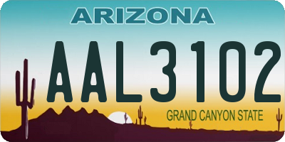 AZ license plate AAL3102