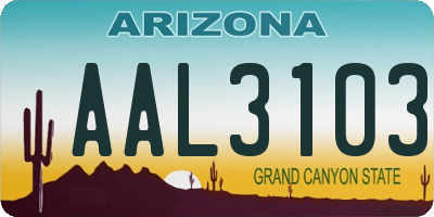 AZ license plate AAL3103