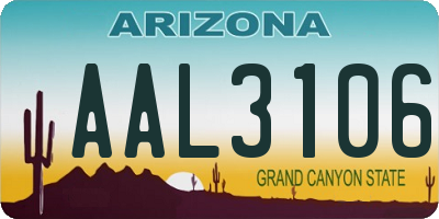 AZ license plate AAL3106