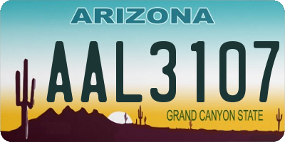 AZ license plate AAL3107