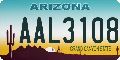 AZ license plate AAL3108