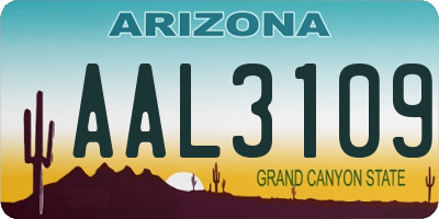 AZ license plate AAL3109