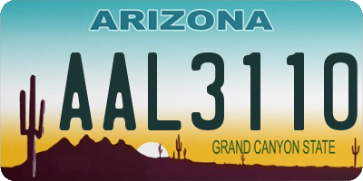 AZ license plate AAL3110