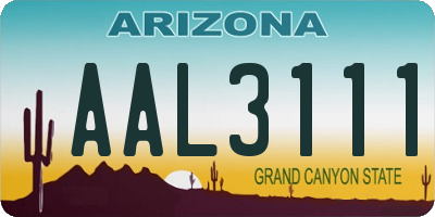 AZ license plate AAL3111