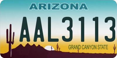 AZ license plate AAL3113