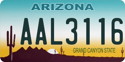 AZ license plate AAL3116