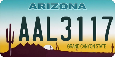 AZ license plate AAL3117