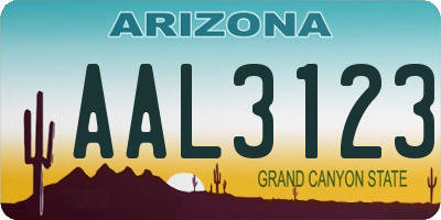 AZ license plate AAL3123