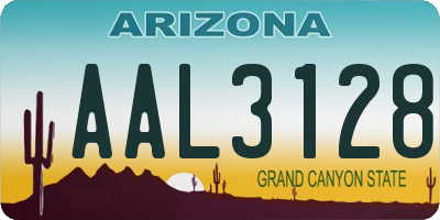 AZ license plate AAL3128