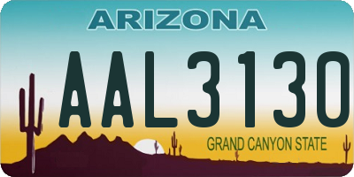 AZ license plate AAL3130