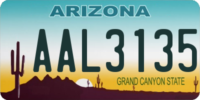 AZ license plate AAL3135