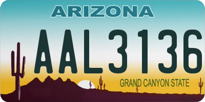 AZ license plate AAL3136