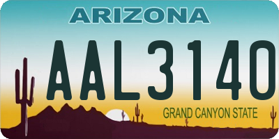 AZ license plate AAL3140