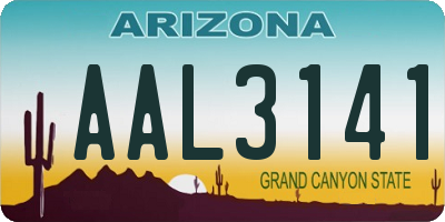 AZ license plate AAL3141