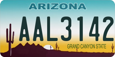 AZ license plate AAL3142