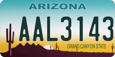 AZ license plate AAL3143