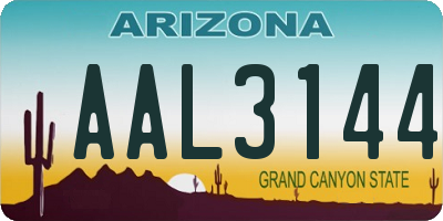 AZ license plate AAL3144