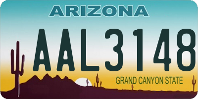 AZ license plate AAL3148