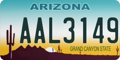 AZ license plate AAL3149