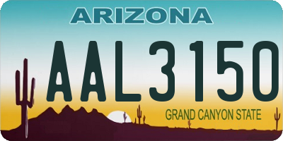 AZ license plate AAL3150