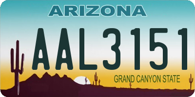 AZ license plate AAL3151