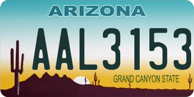 AZ license plate AAL3153