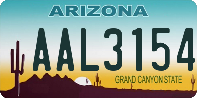 AZ license plate AAL3154