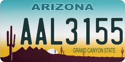 AZ license plate AAL3155