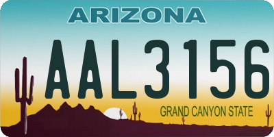 AZ license plate AAL3156