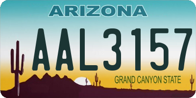 AZ license plate AAL3157