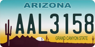 AZ license plate AAL3158