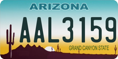 AZ license plate AAL3159