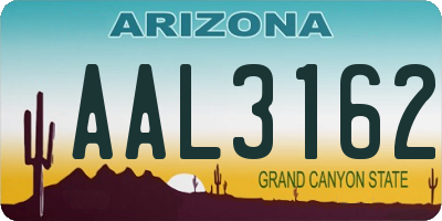 AZ license plate AAL3162