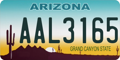 AZ license plate AAL3165