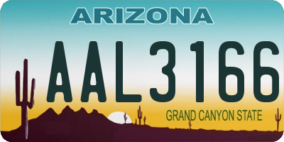 AZ license plate AAL3166