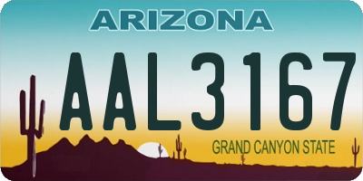 AZ license plate AAL3167