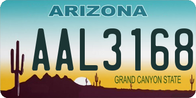 AZ license plate AAL3168