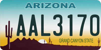 AZ license plate AAL3170