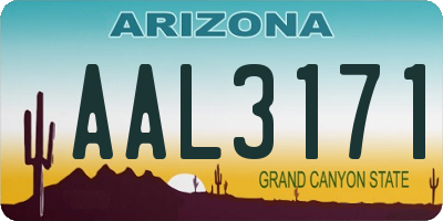 AZ license plate AAL3171