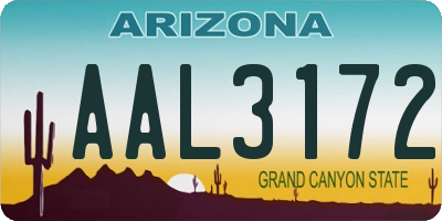 AZ license plate AAL3172