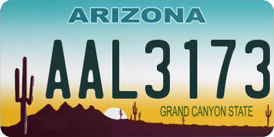 AZ license plate AAL3173