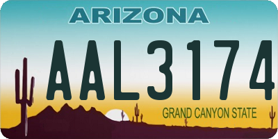 AZ license plate AAL3174