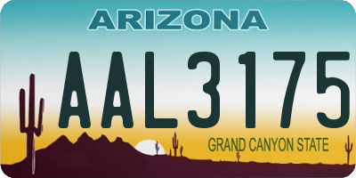 AZ license plate AAL3175