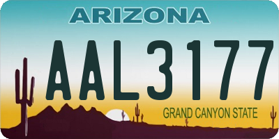 AZ license plate AAL3177