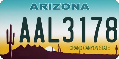 AZ license plate AAL3178