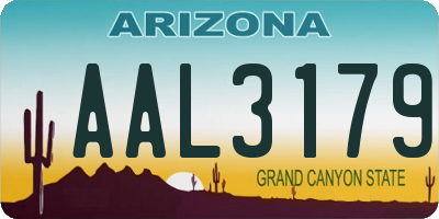 AZ license plate AAL3179