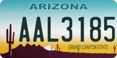 AZ license plate AAL3185