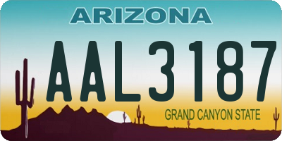 AZ license plate AAL3187