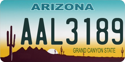 AZ license plate AAL3189